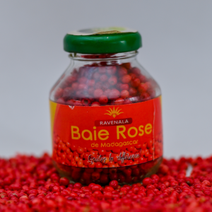 Baie rose en bocal